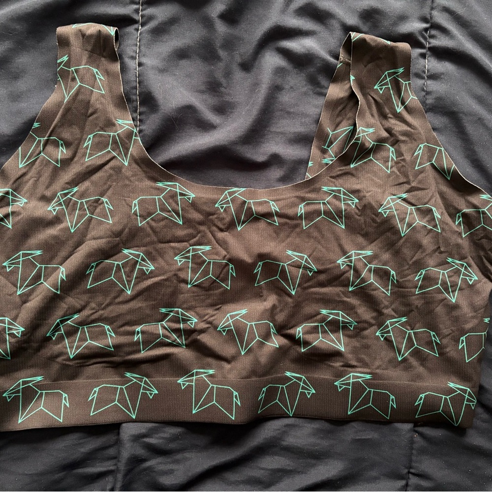 MeUndies Scoop Bra with Teal Patterns